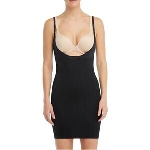 SPANX Women's Very Black Open-Bust Full Slip Shapewear Size M